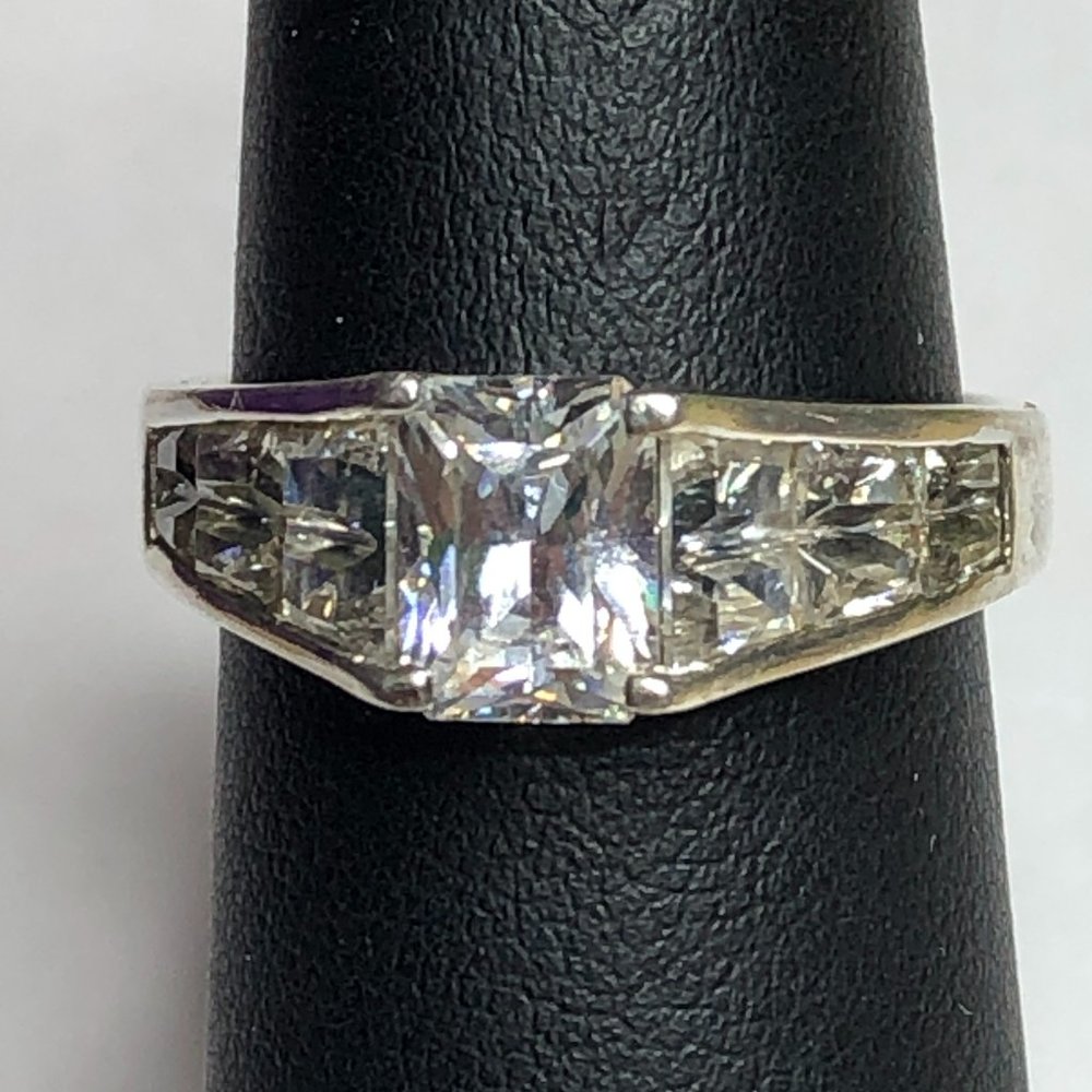 Sterling CZ Engagement Cocktail Ring